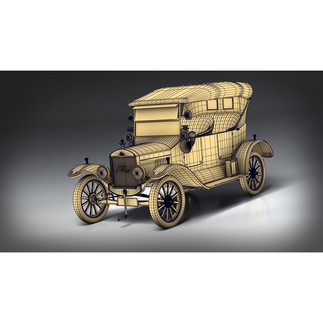 1924 Classic Car 3D Model – PBR Game-Ready Asset, FBX/Blender - View 9