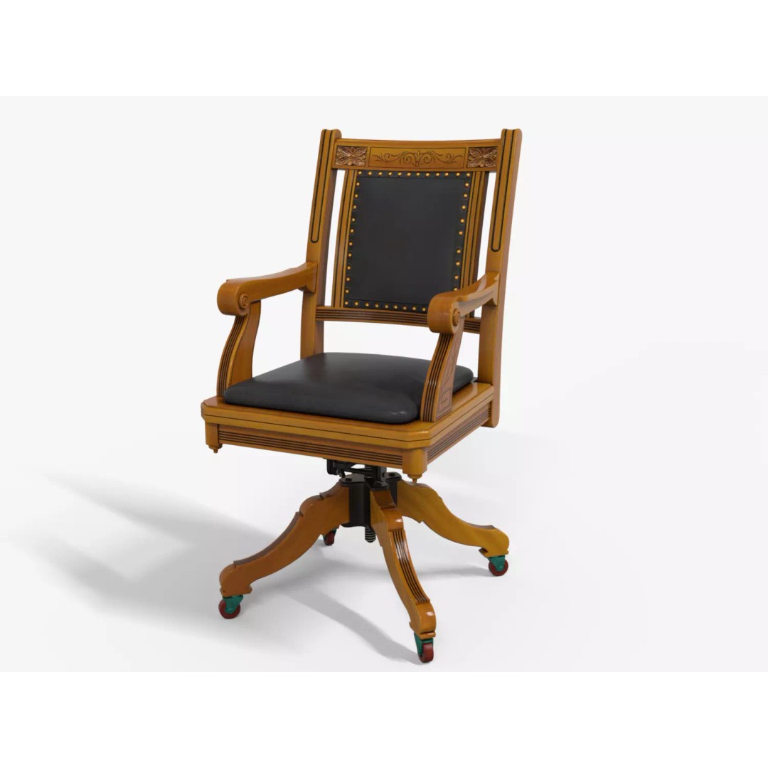 Victorian Chair 3D Model – Low Poly Game Asset with PBR Textures - View 2