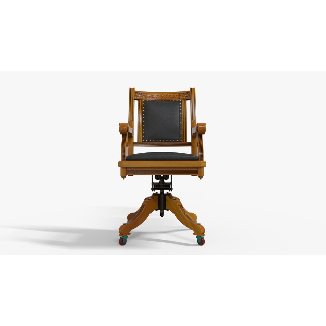 Victorian Chair 3D Model – Low Poly Game Asset with PBR Textures - View 3