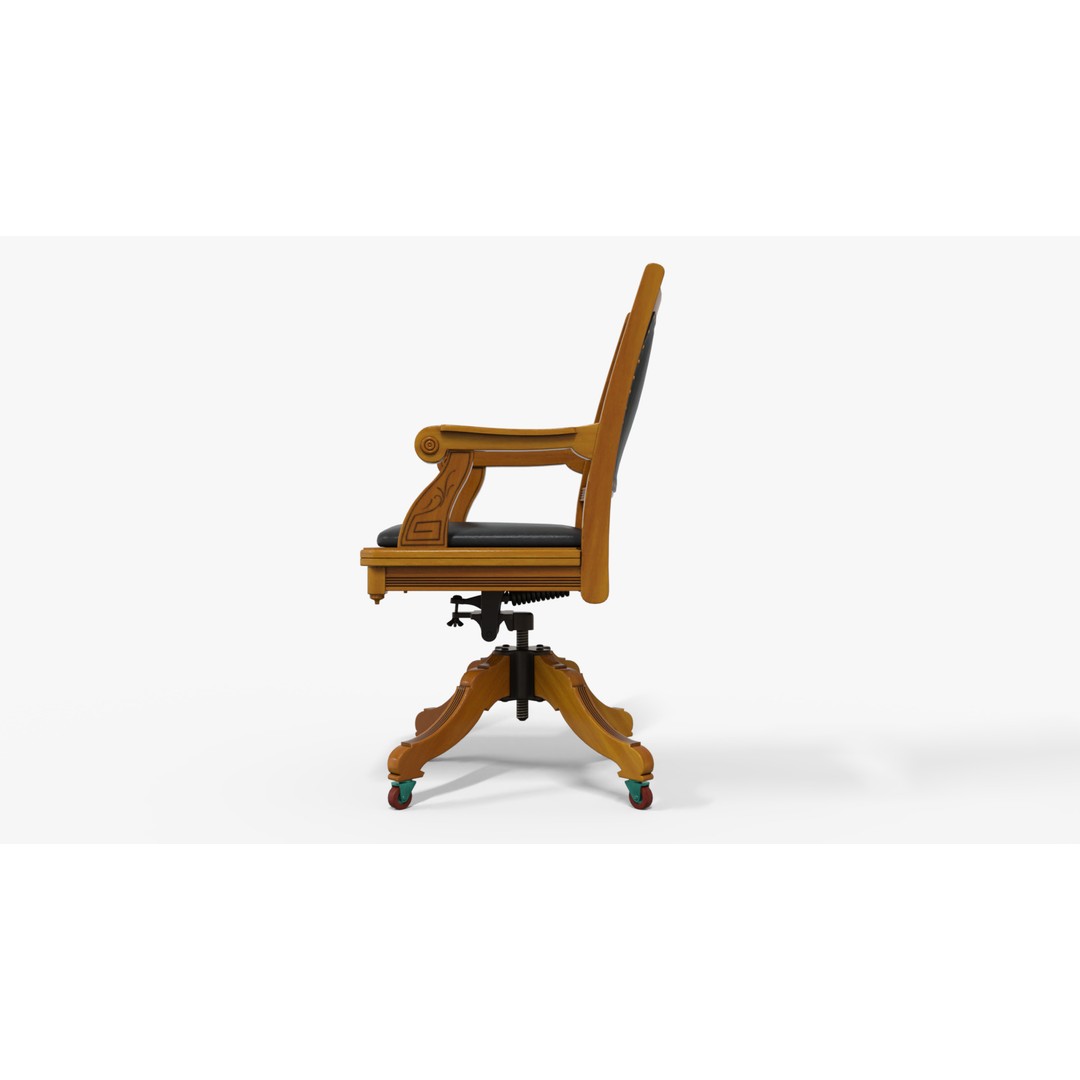 Victorian Chair 3D Model – Low Poly Game Asset with PBR Textures - View 5