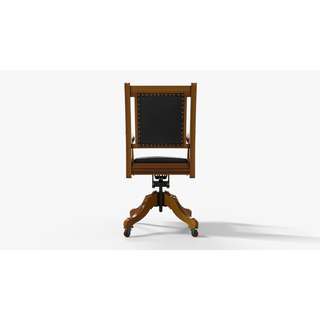 Victorian Chair 3D Model – Low Poly Game Asset with PBR Textures - View 7