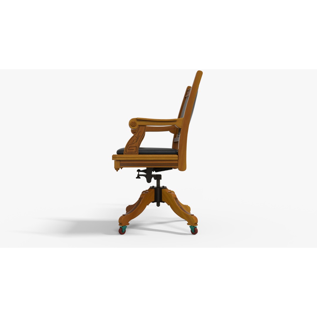 Victorian Chair 3D Model – Low Poly Game Asset with PBR Textures - View 8
