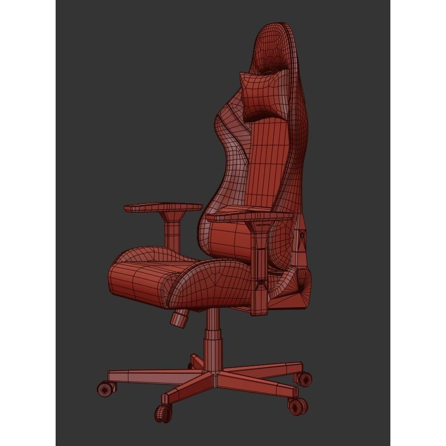Gaming Chair 3D Model – Low Poly PBR Asset, FBX, OBJ Formats - View 28