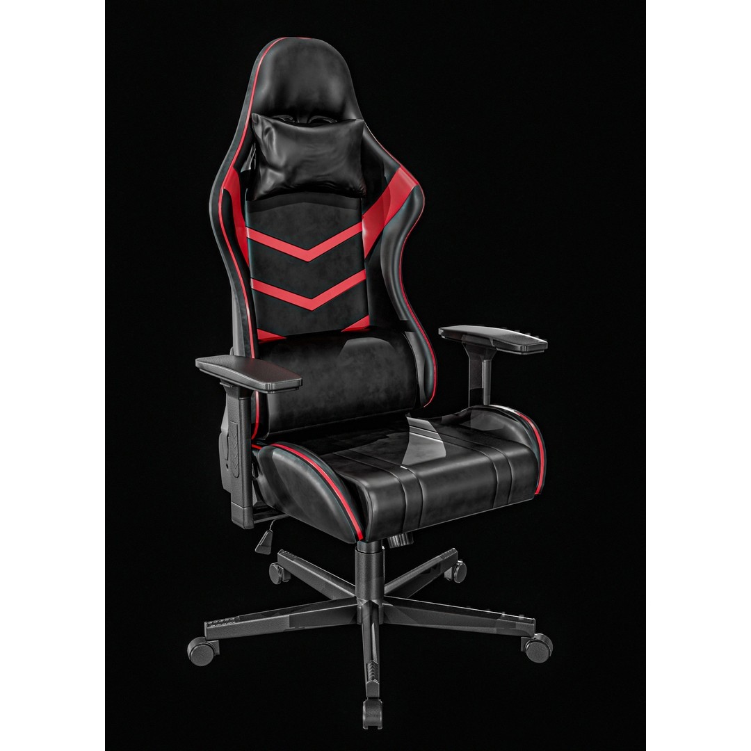 Gaming Chair 3D Model – Low Poly PBR Asset, FBX, OBJ Formats - View 5