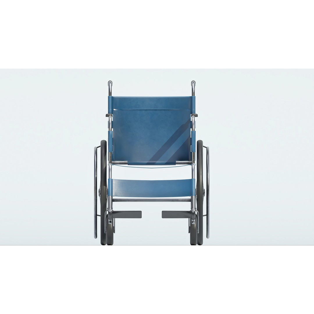 Hospital Wheelchair 3D Model – Low Poly Game Asset, FBX, Blender - View 6