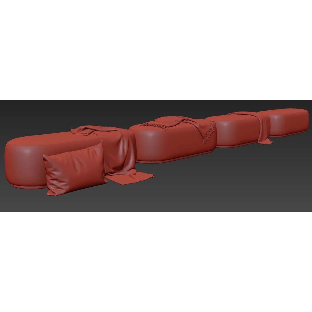 Stock Helsinki Bench 3D Model – Modern Scandinavian Design, FBX - View 14
