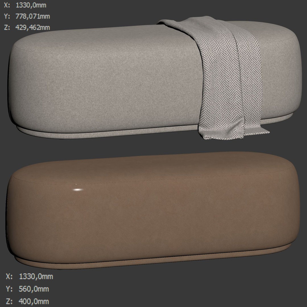 Stock Helsinki Bench 3D Model – Modern Scandinavian Design, FBX - View 8