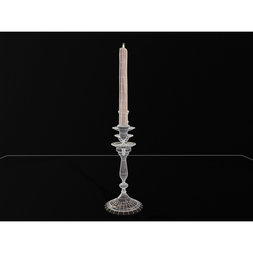 Iron Cased Three Point Candelabra 3D Model – Low Poly PBR Asset, FBX, OBJ - View 12