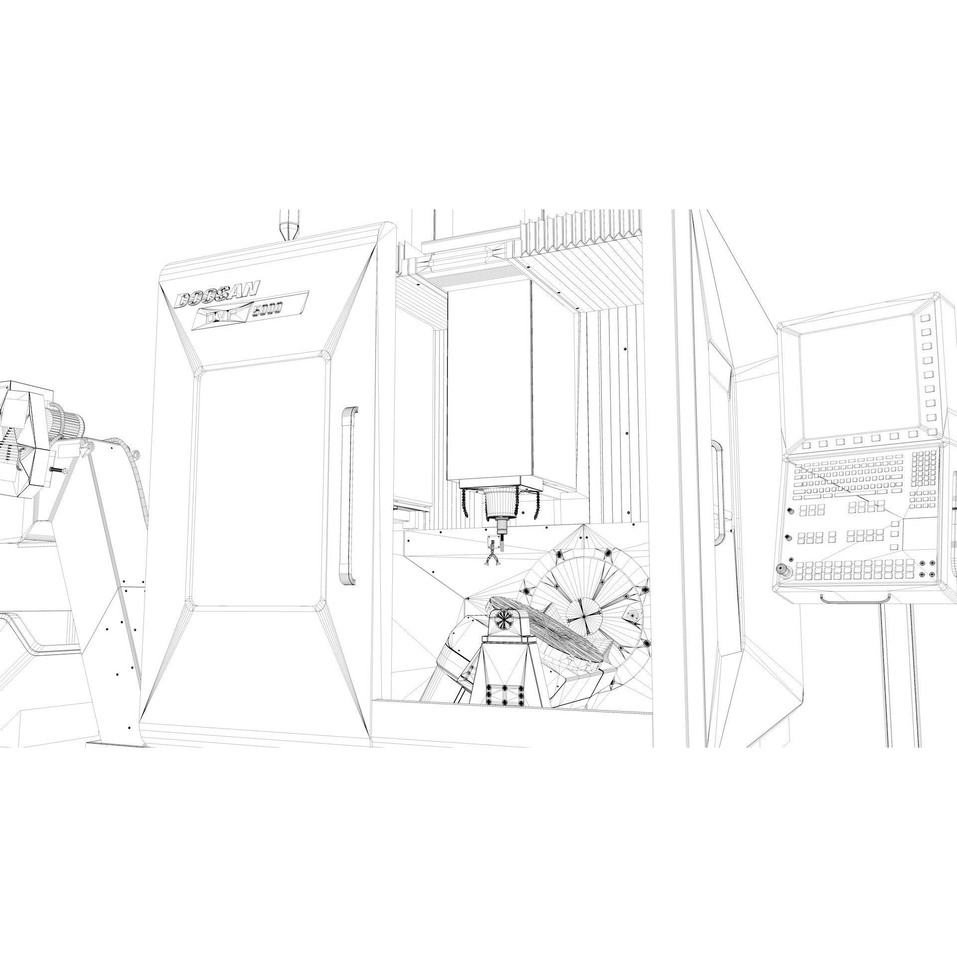 Doosan Milling CNC Machine - Rigged 3D Model