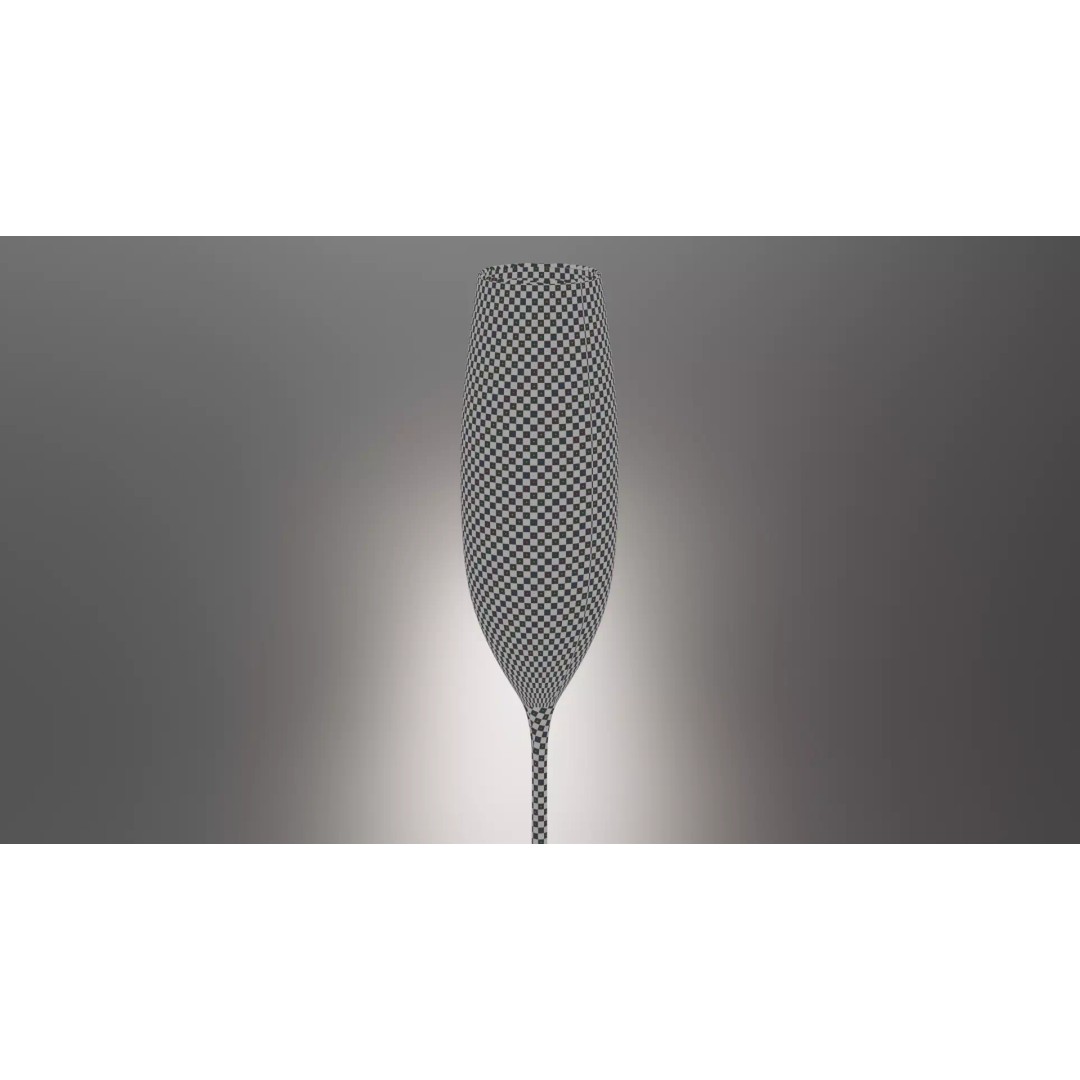 Champagne Glass 3D Model – Low Poly PBR Kitchenware, FBX, OBJ - View 11