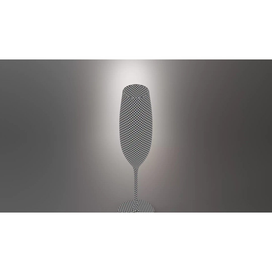 Champagne Glass 3D Model – Low Poly PBR Kitchenware, FBX, OBJ - View 12