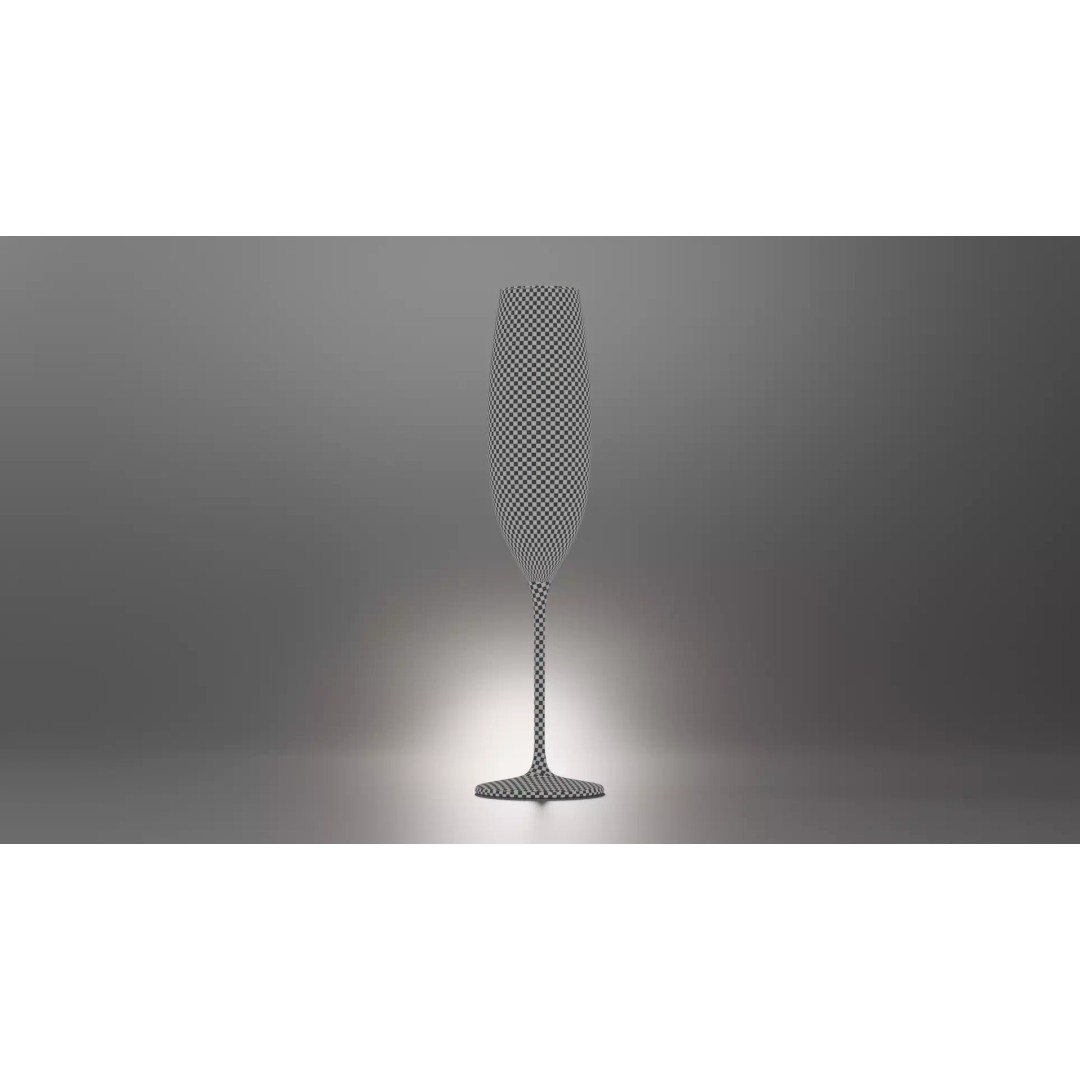 Champagne Glass 3D Model – Low Poly PBR Kitchenware, FBX, OBJ - View 15