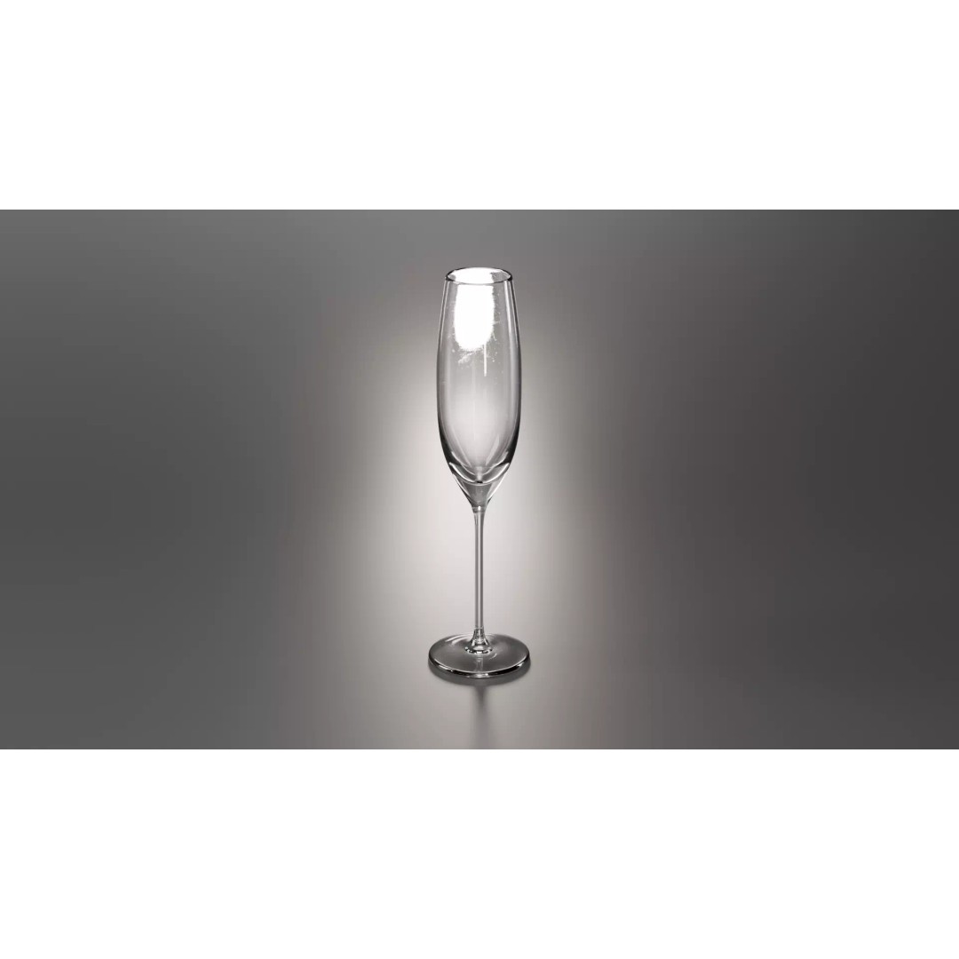 Champagne Glass 3D Model – Low Poly PBR Kitchenware, FBX, OBJ - View 2