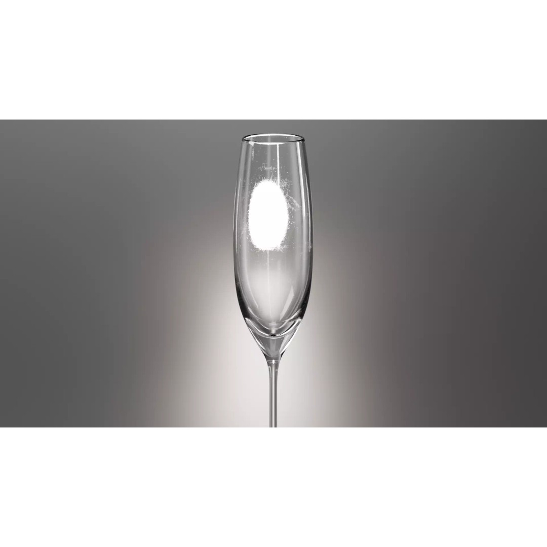Champagne Glass 3D Model – Low Poly PBR Kitchenware, FBX, OBJ - View 4