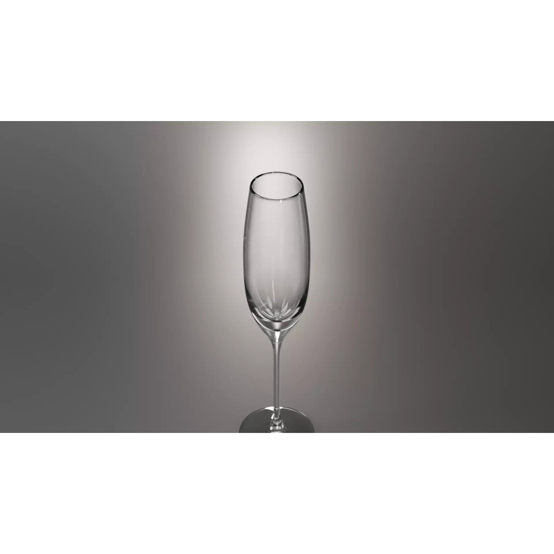 Champagne Glass 3D Model – Low Poly PBR Kitchenware, FBX, OBJ - View 5