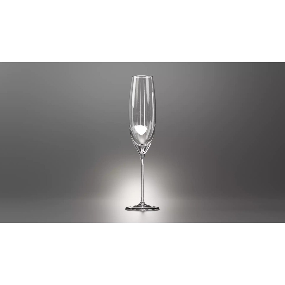 Champagne Glass 3D Model – Low Poly PBR Kitchenware, FBX, OBJ - View 8