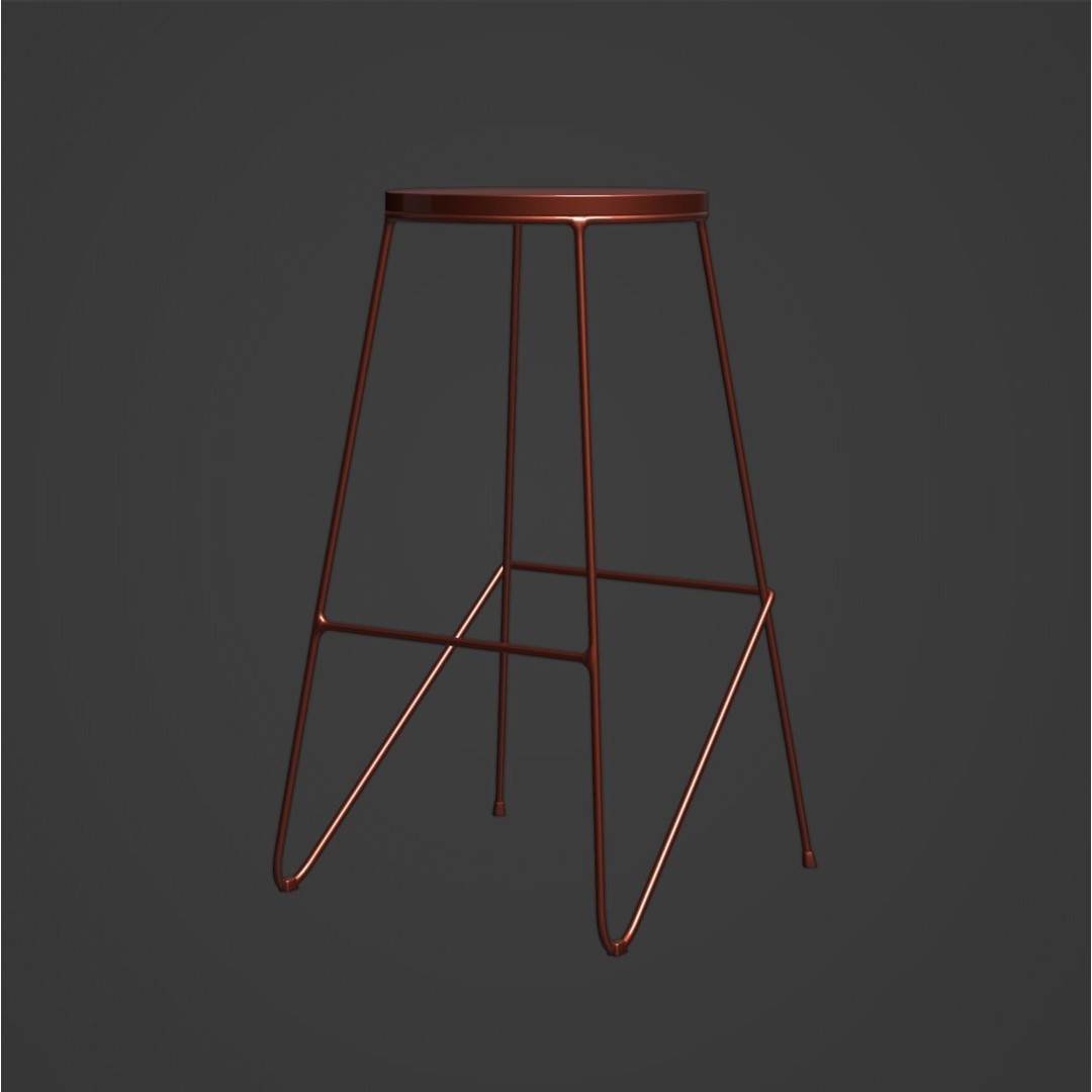 Generic Bar Stool 3D Model – Low Poly Kitchen Furniture, FBX & OBJ