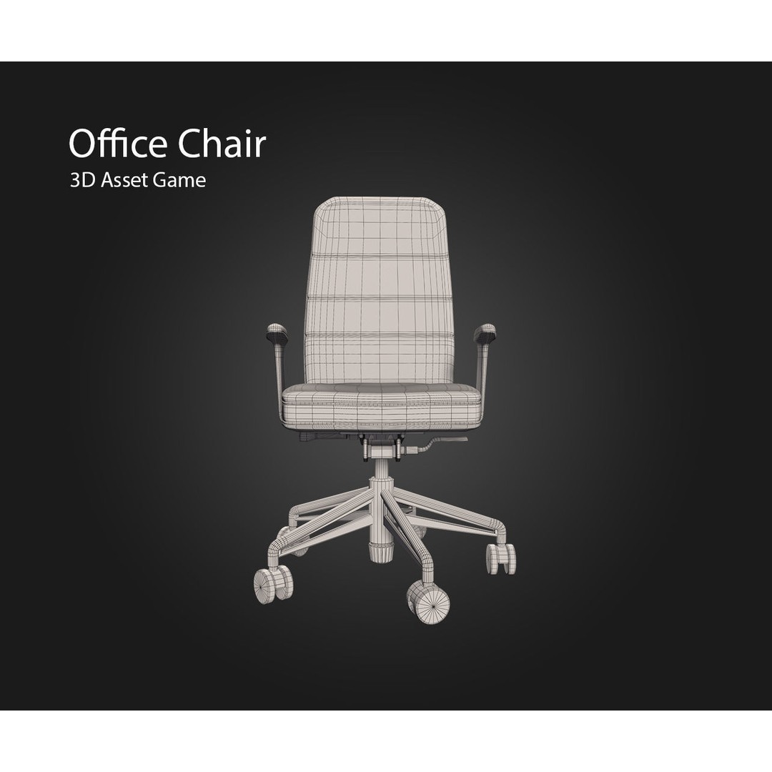 Office Chair V1 3D Model – Low Poly Game Asset, FBX, OBJ, Blender - View 10