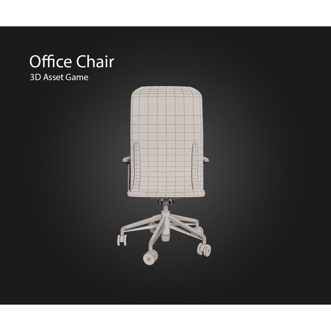 Office Chair V1 3D Model – Low Poly Game Asset, FBX, OBJ, Blender - View 11