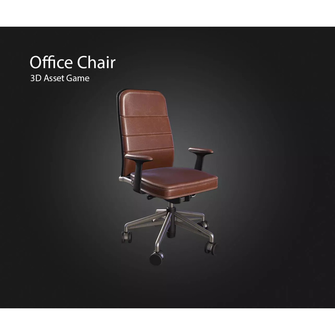 Office Chair V1 3D Model – Low Poly Game Asset, FBX, OBJ, Blender - View 2