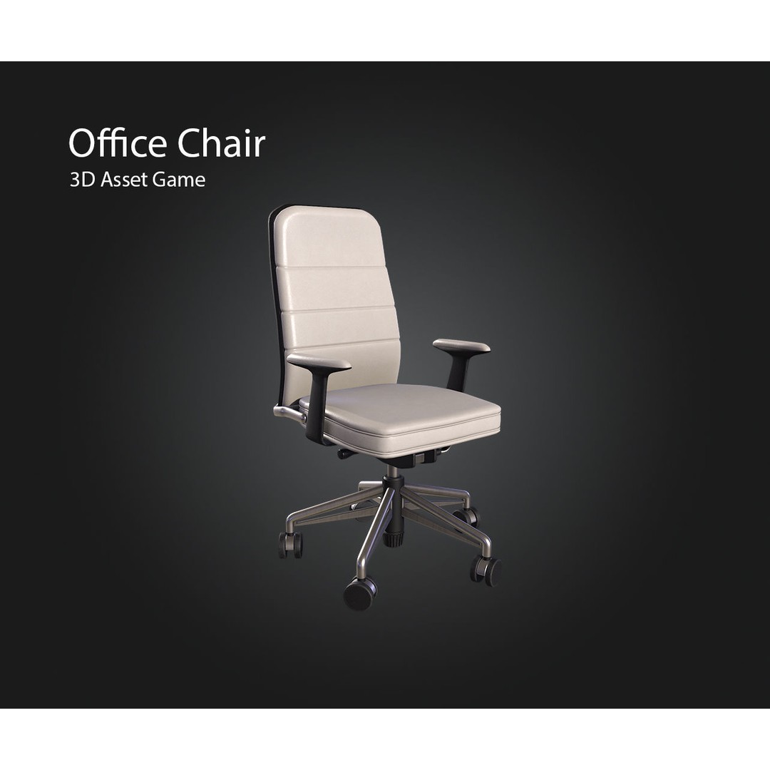 Office Chair V1 3D Model – Low Poly Game Asset, FBX, OBJ, Blender - View 3