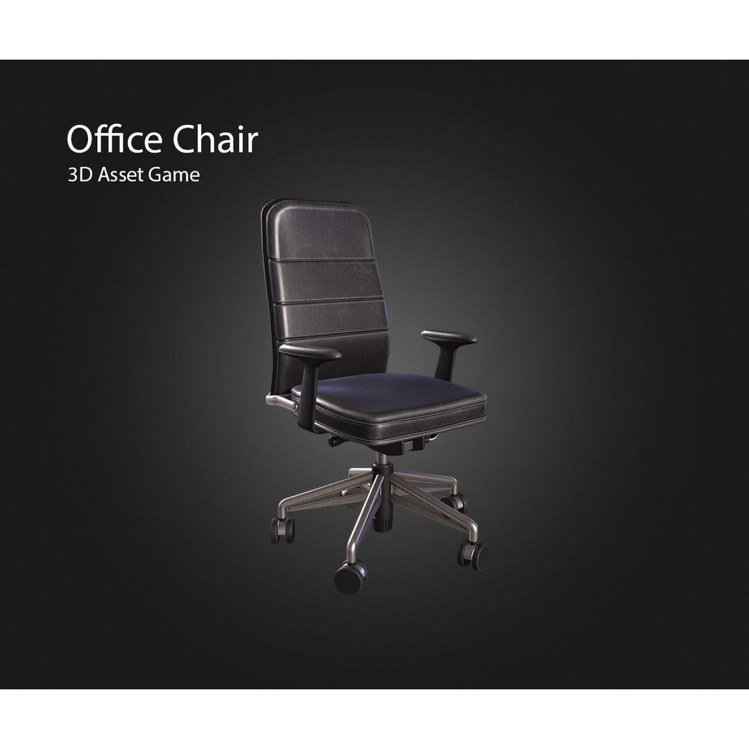Office Chair V1 3D Model – Low Poly Game Asset, FBX, OBJ, Blender - View 4