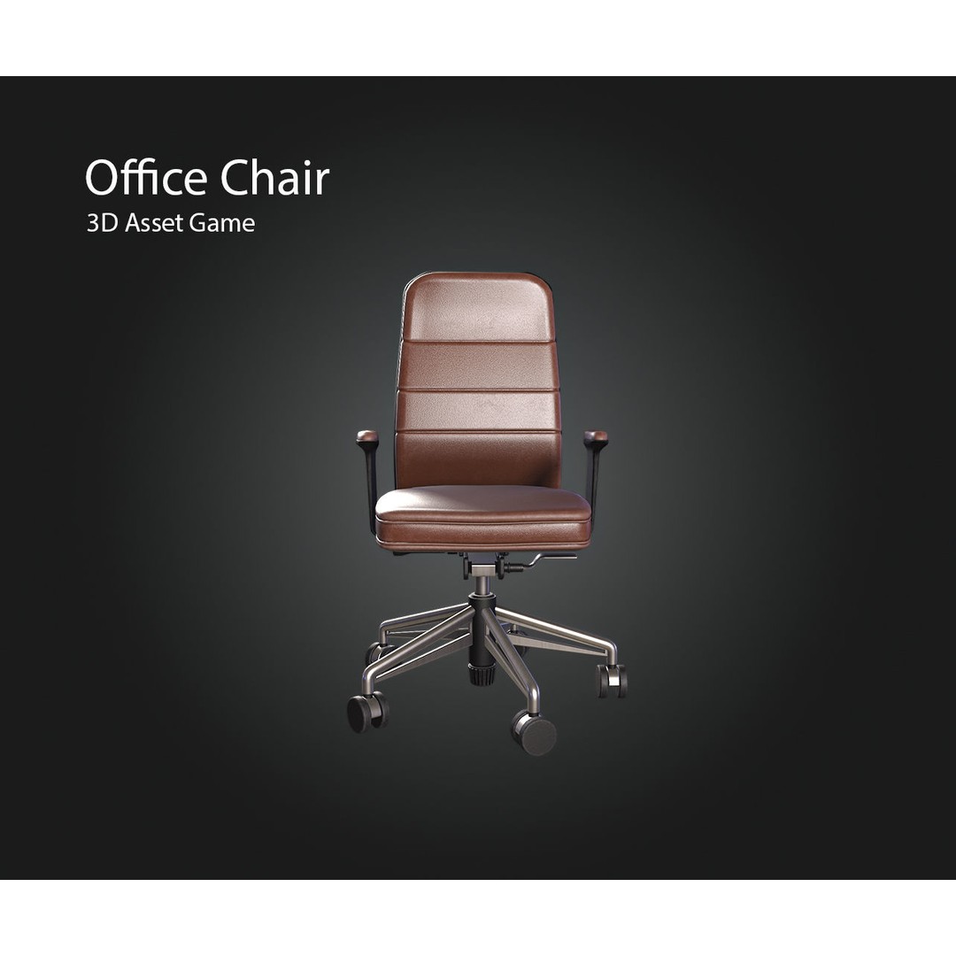 Office Chair V1 3D Model – Low Poly Game Asset, FBX, OBJ, Blender - View 5