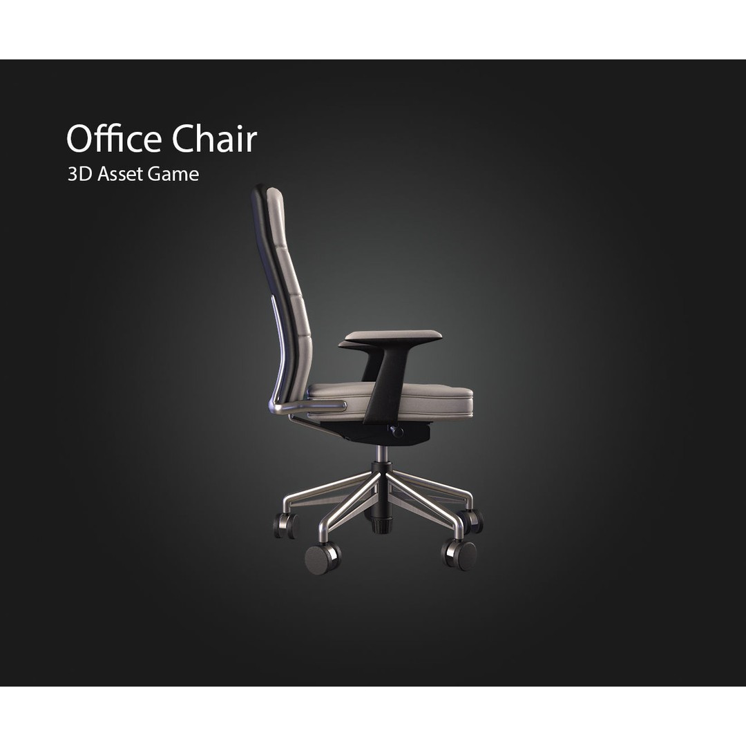 Office Chair V1 3D Model – Low Poly Game Asset, FBX, OBJ, Blender - View 6