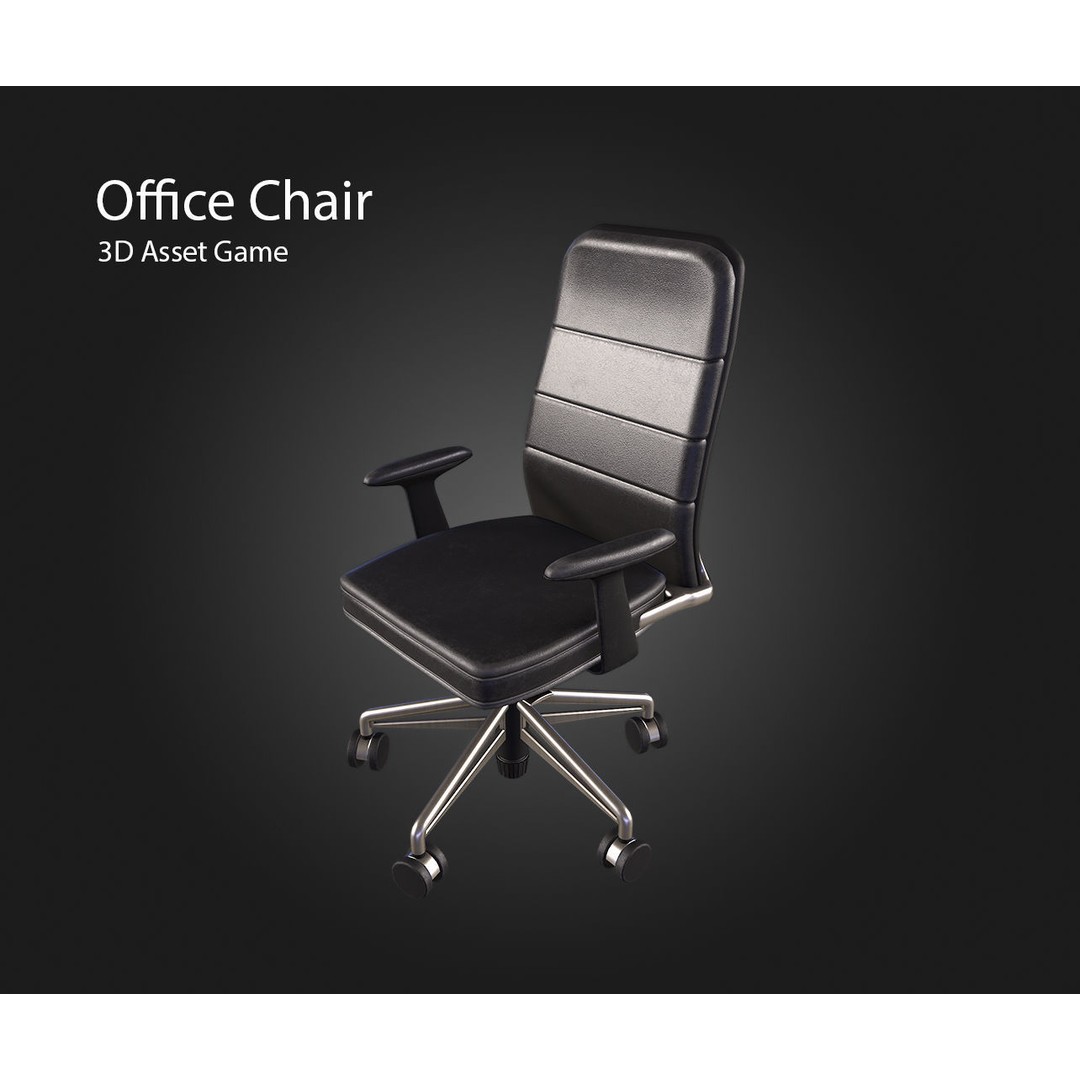 Office Chair V1 3D Model – Low Poly Game Asset, FBX, OBJ, Blender - View 7