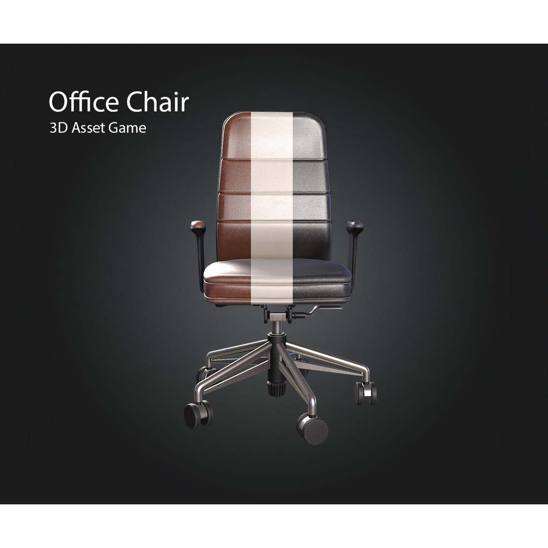 Office Chair V1 3D Model – Low Poly Game Asset, FBX, OBJ, Blender - View 9