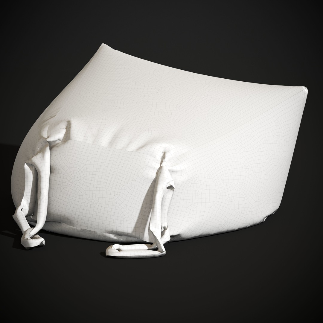 Poof 3D Model – Low Poly Furniture Asset, FBX, PBR Textures - View 11