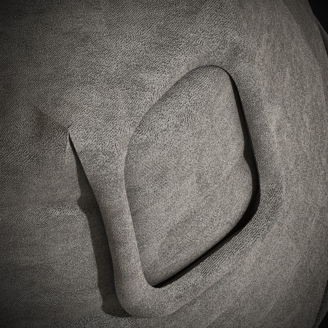 Poof 3D Model – Low Poly Furniture Asset, FBX, PBR Textures - View 12