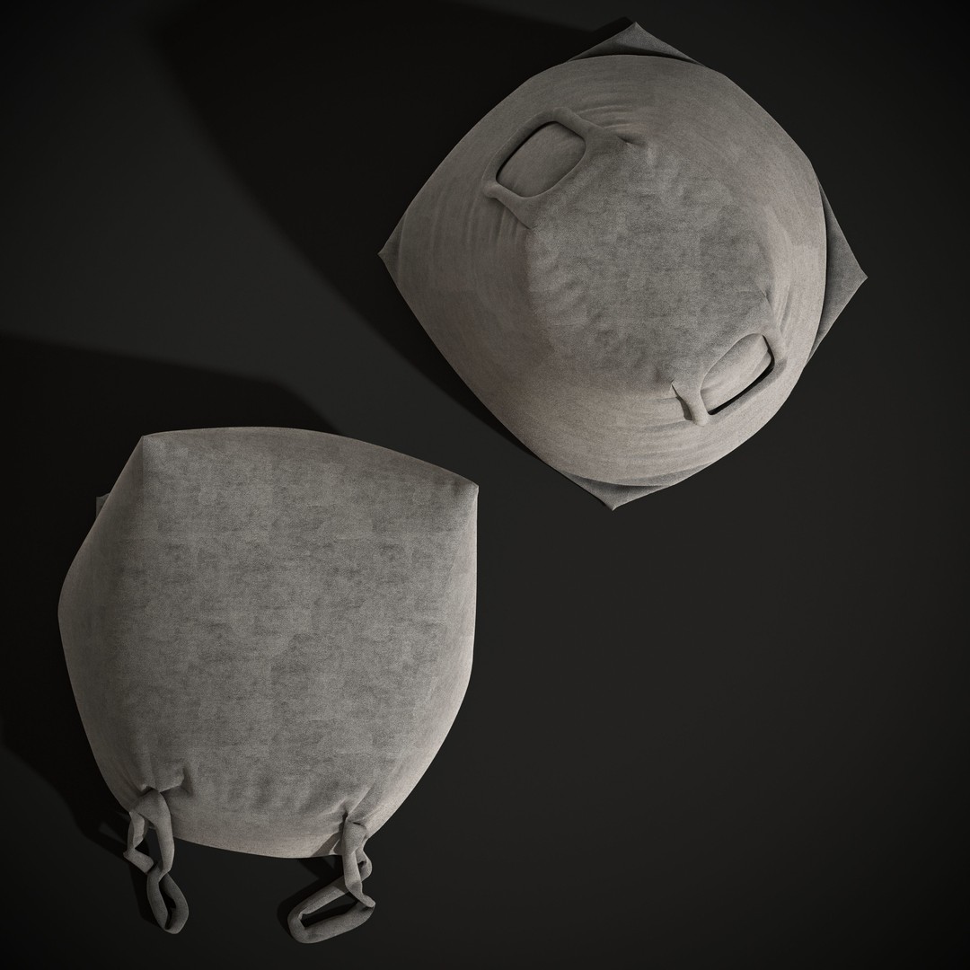 Poof 3D Model – Low Poly Furniture Asset, FBX, PBR Textures - View 4