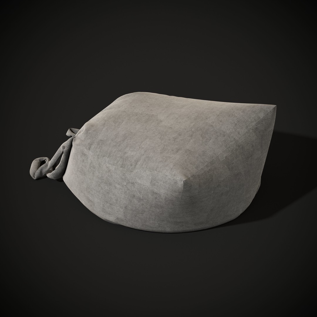 Poof 3D Model – Low Poly Furniture Asset, FBX, PBR Textures - View 6