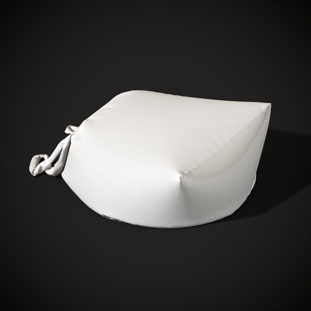 Poof 3D Model – Low Poly Furniture Asset, FBX, PBR Textures - View 7