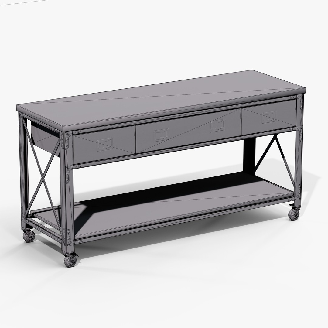 Metal And Wood Workbench 3D Model – Low Poly Game Asset, FBX, PBR - View 16
