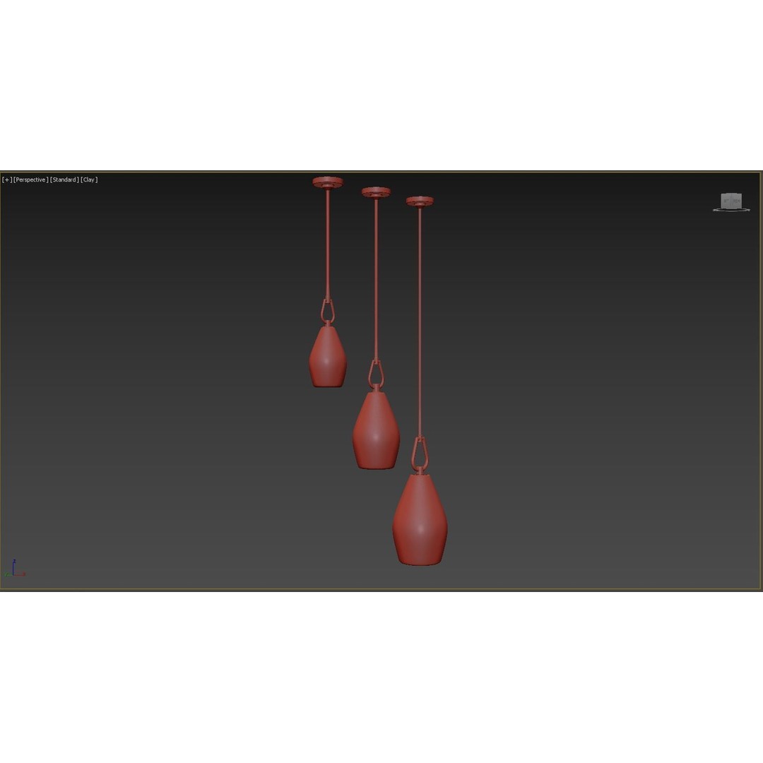 RH Botanist Flute Pendant 3D Model – Elegant Lighting Fixture, FBX/OBJ - View 10