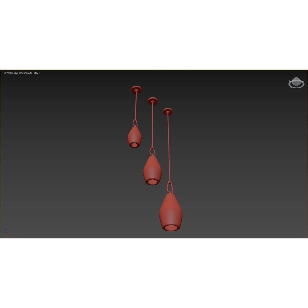 RH Botanist Flute Pendant 3D Model – Elegant Lighting Fixture, FBX/OBJ - View 11