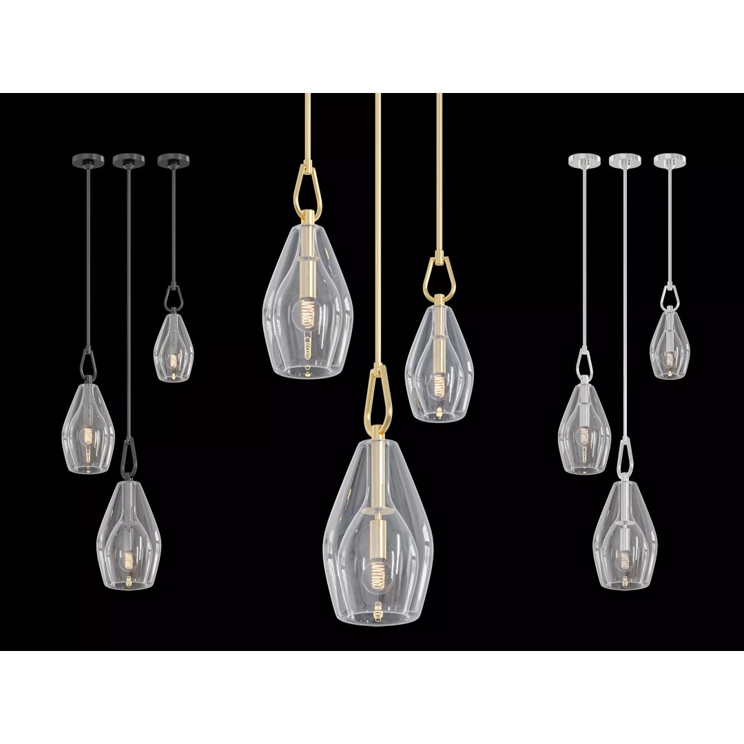 RH Botanist Flute Pendant 3D Model – Elegant Lighting Fixture, FBX/OBJ - View 2