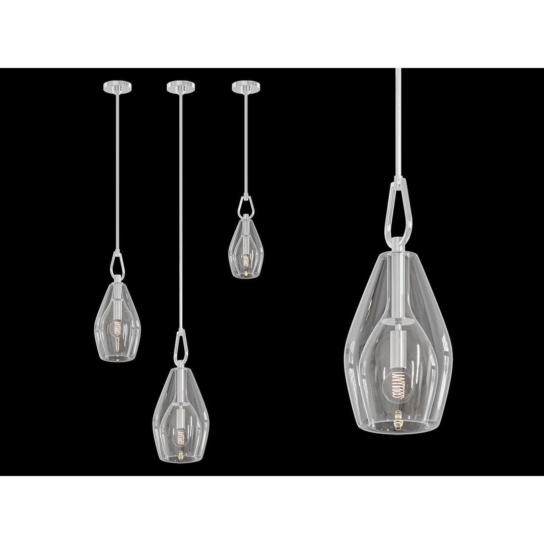 RH Botanist Flute Pendant 3D Model – Elegant Lighting Fixture, FBX/OBJ - View 4