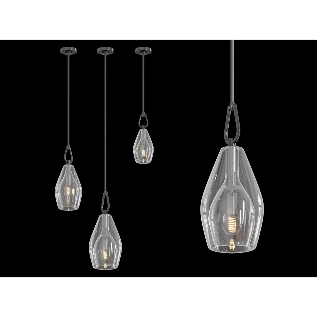 RH Botanist Flute Pendant 3D Model – Elegant Lighting Fixture, FBX/OBJ - View 6