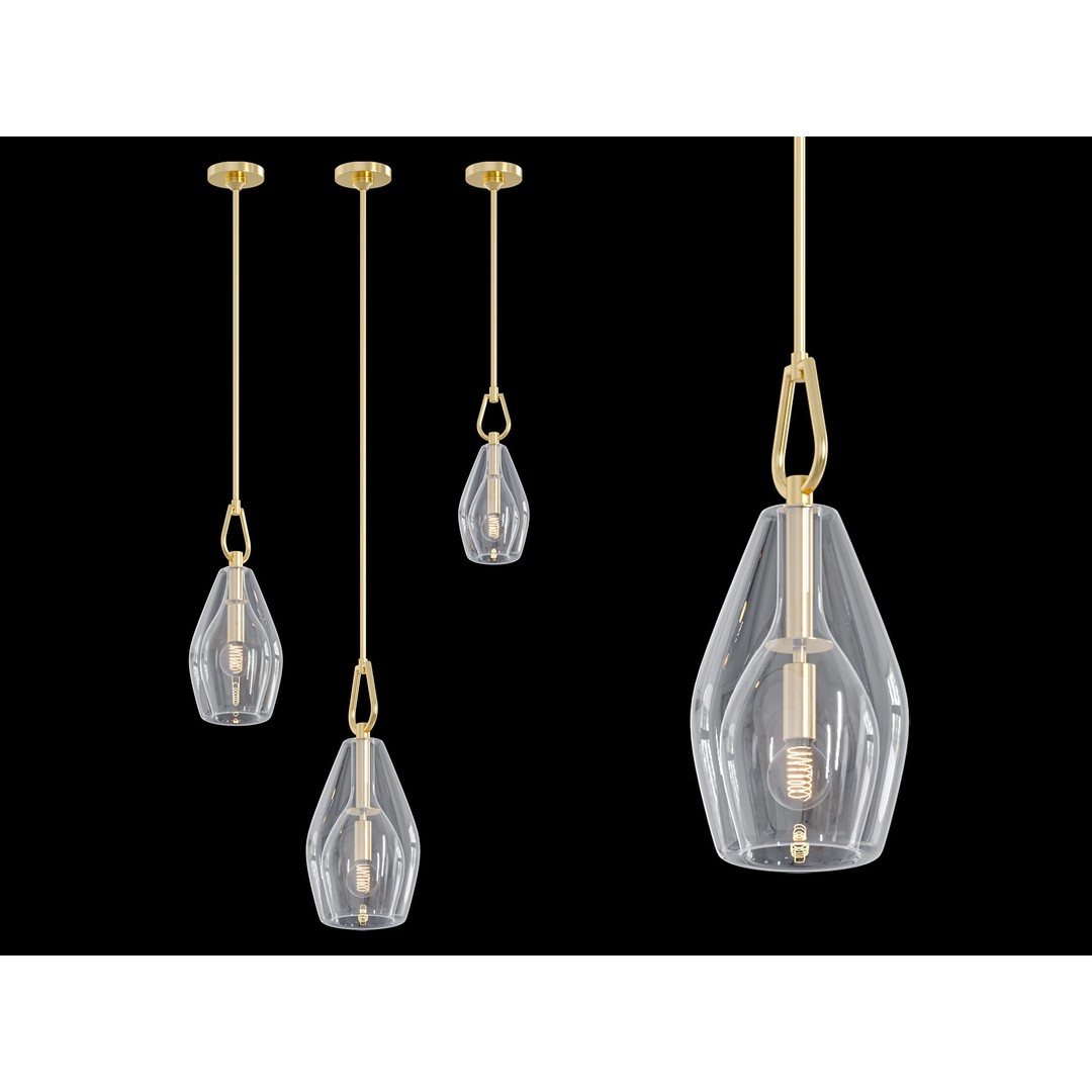 RH Botanist Flute Pendant 3D Model – Elegant Lighting Fixture, FBX/OBJ - View 8