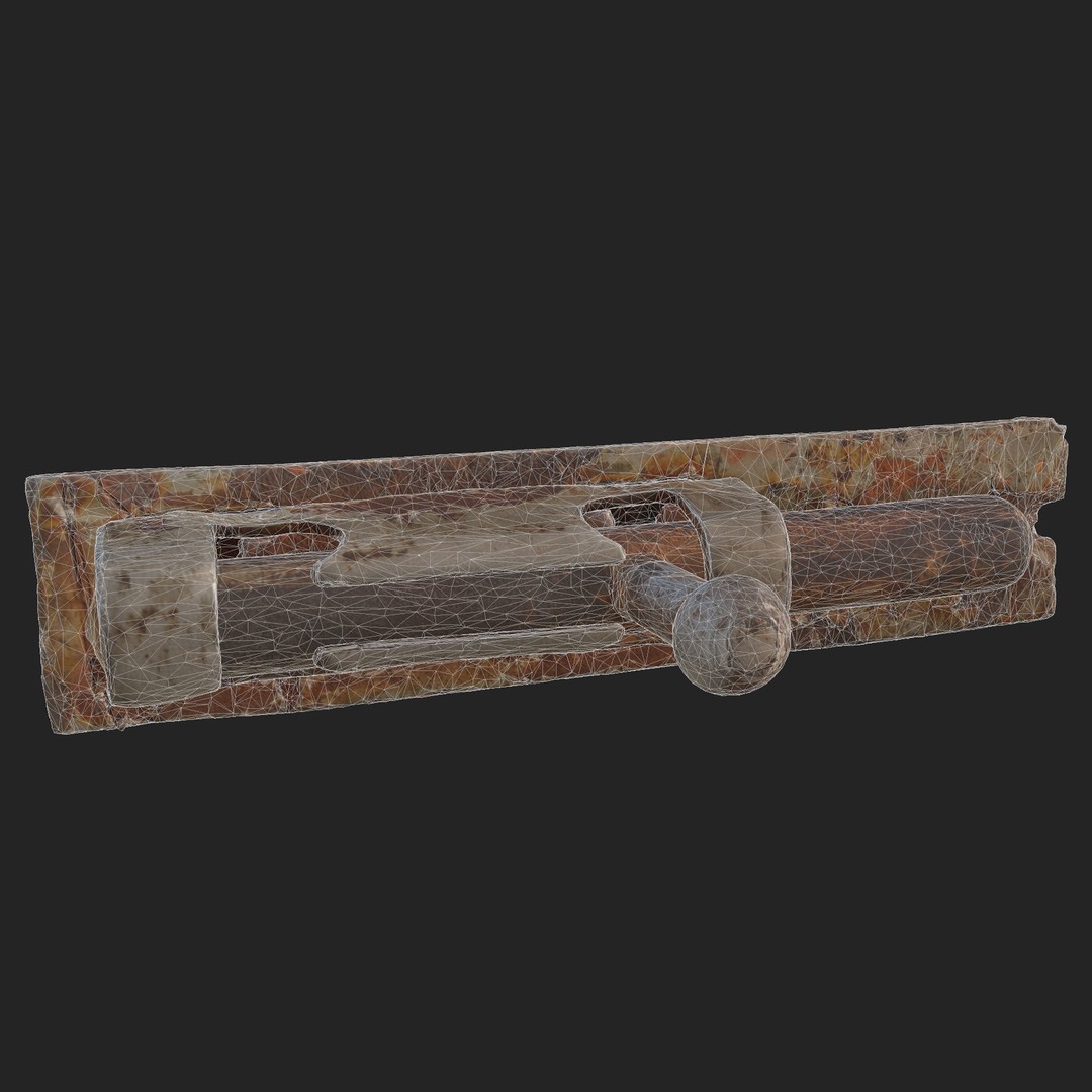 Door Latch 3D Model – Low Poly Game Ready Asset, FBX - View 12