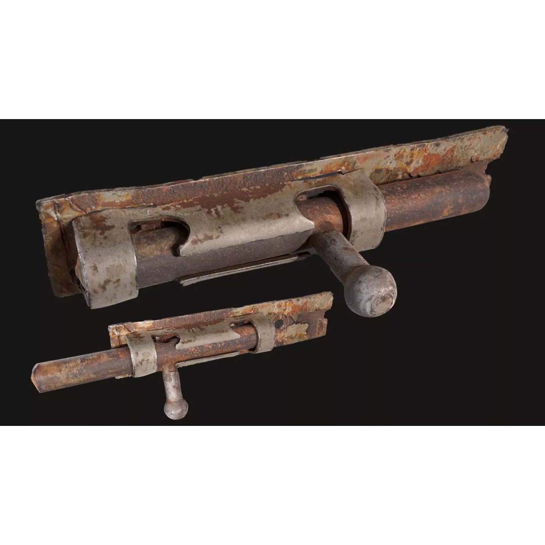 Door Latch 3D Model – Low Poly Game Ready Asset, FBX - View 2