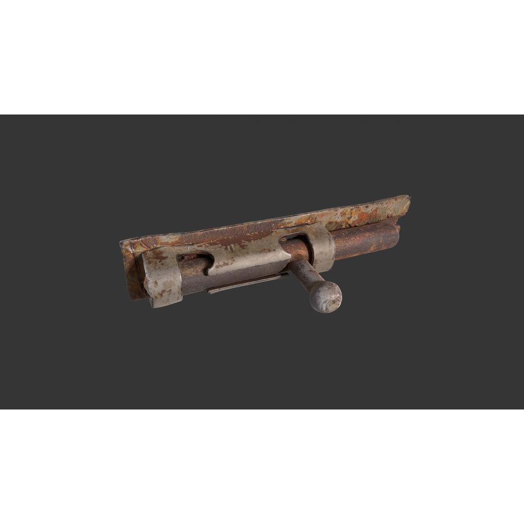 Door Latch 3D Model – Low Poly Game Ready Asset, FBX - View 5