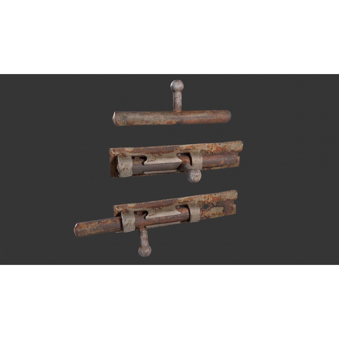 Door Latch 3D Model – Low Poly Game Ready Asset, FBX - View 6