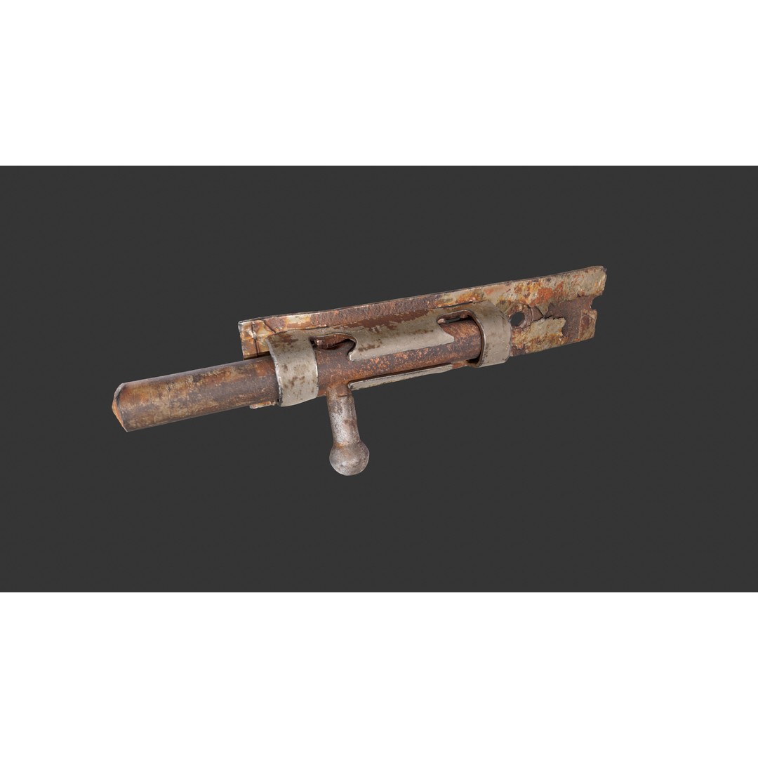 Door Latch 3D Model – Low Poly Game Ready Asset, FBX - View 8