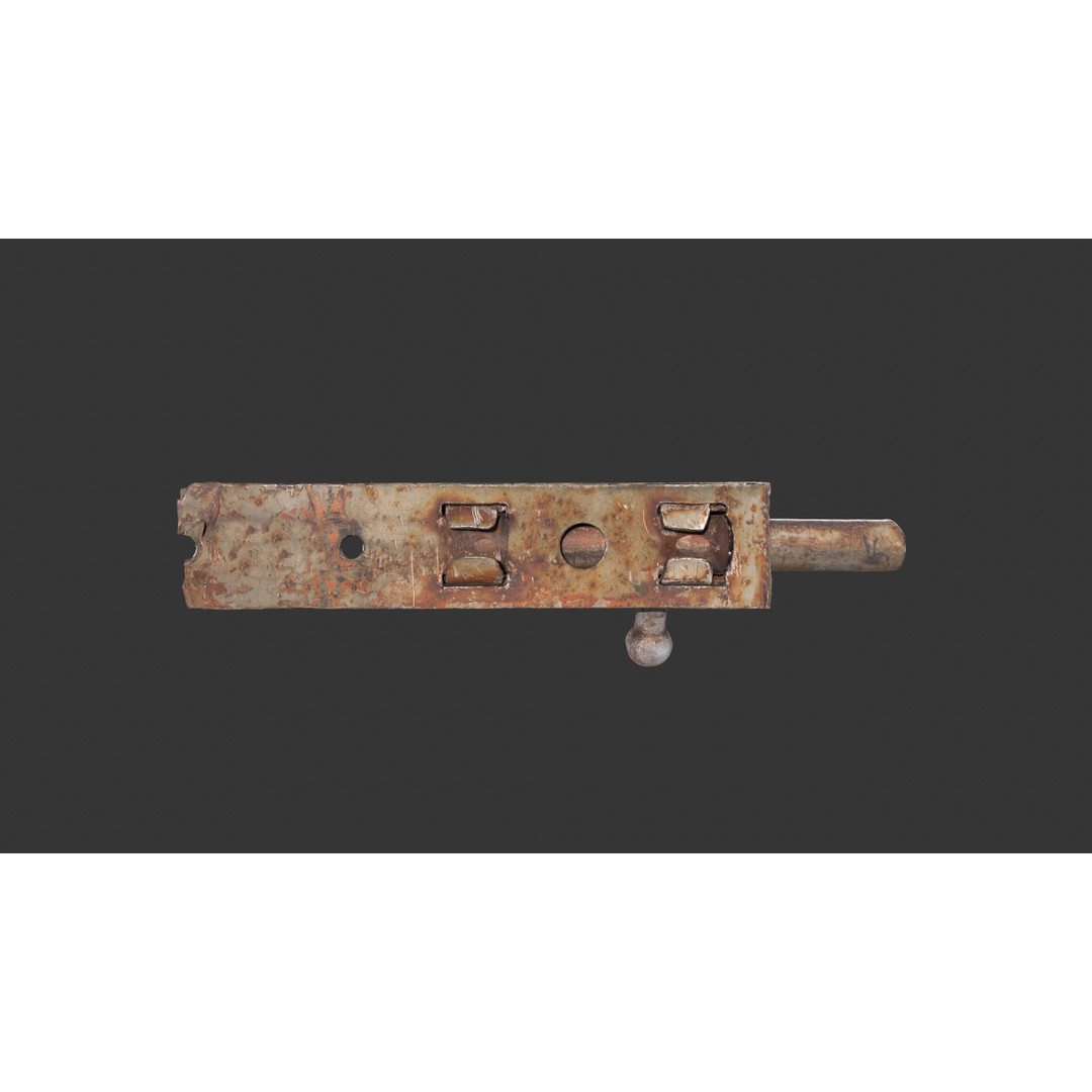 Door Latch 3D Model – Low Poly Game Ready Asset, FBX - View 9
