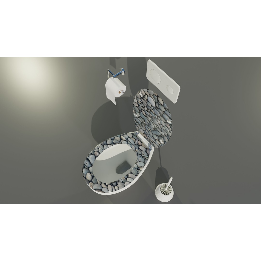 Ceramic Toilet 3D Model – Real-World Scale, Game-Ready FBX - View 10
