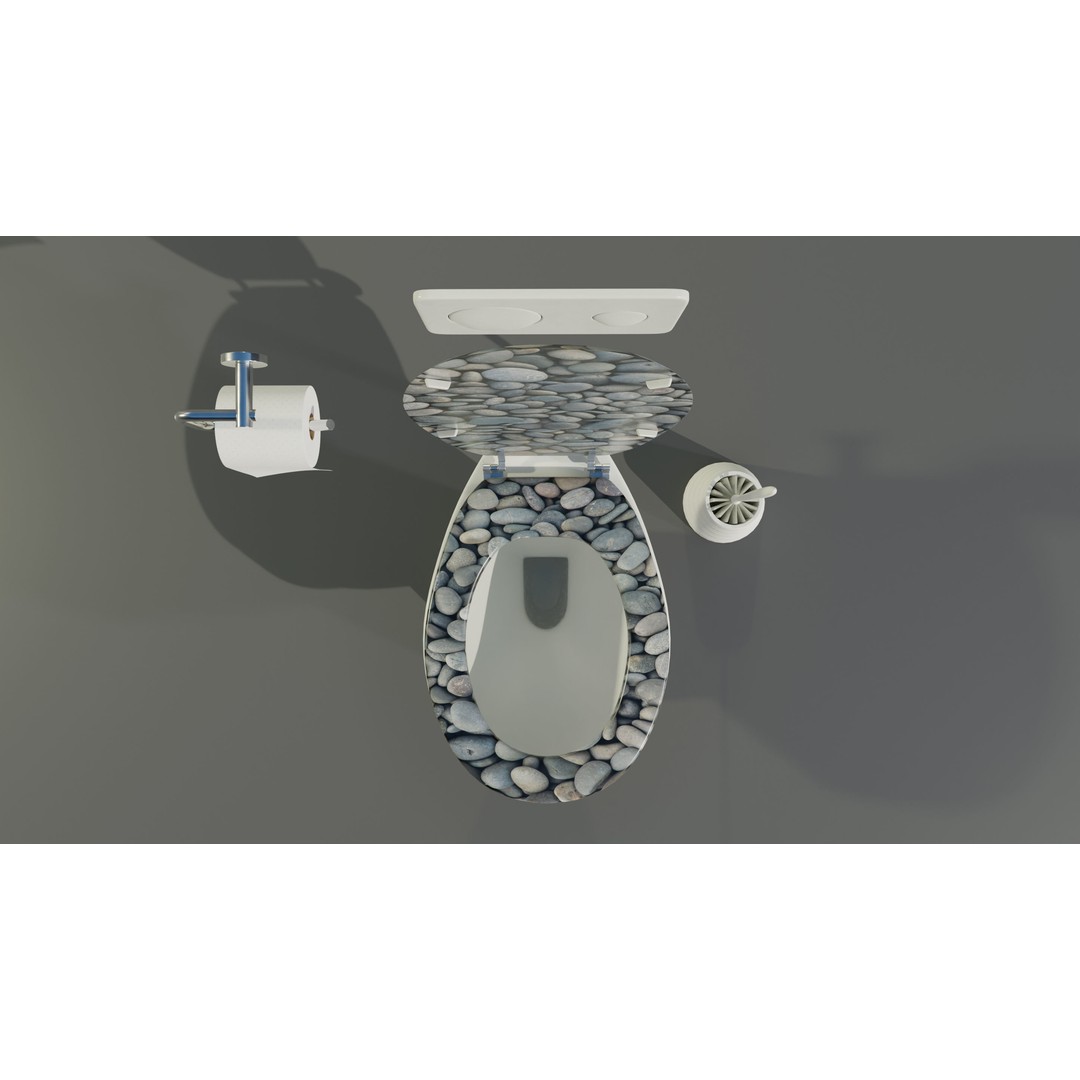 Ceramic Toilet 3D Model – Real-World Scale, Game-Ready FBX - View 11